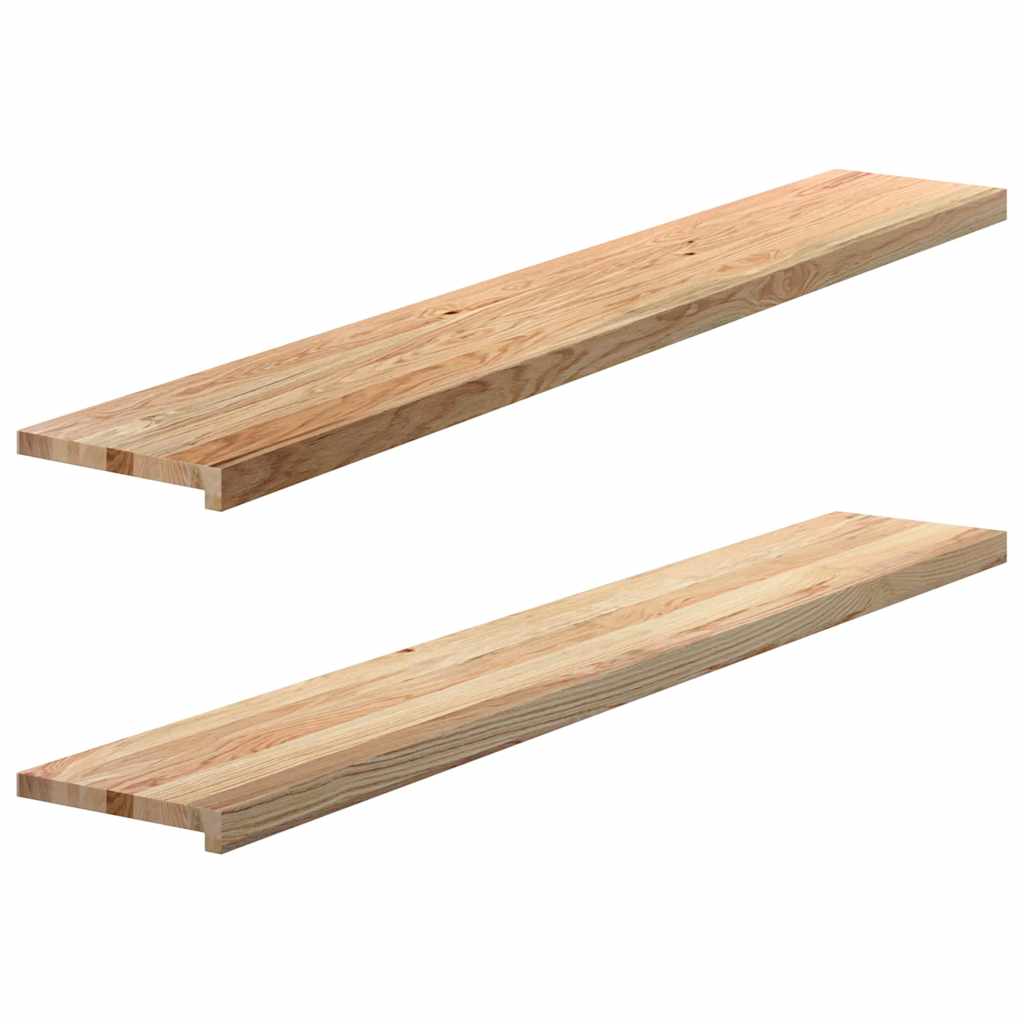 Alféizares de ventana 2 piezas de madera maciza de roble sin tratar 160x30x2cm