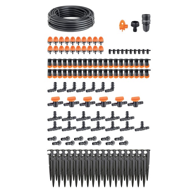 Claber Kit Potager pour réaliser installation d’arrosage goutte à goutte jusqu’à 60 plantes