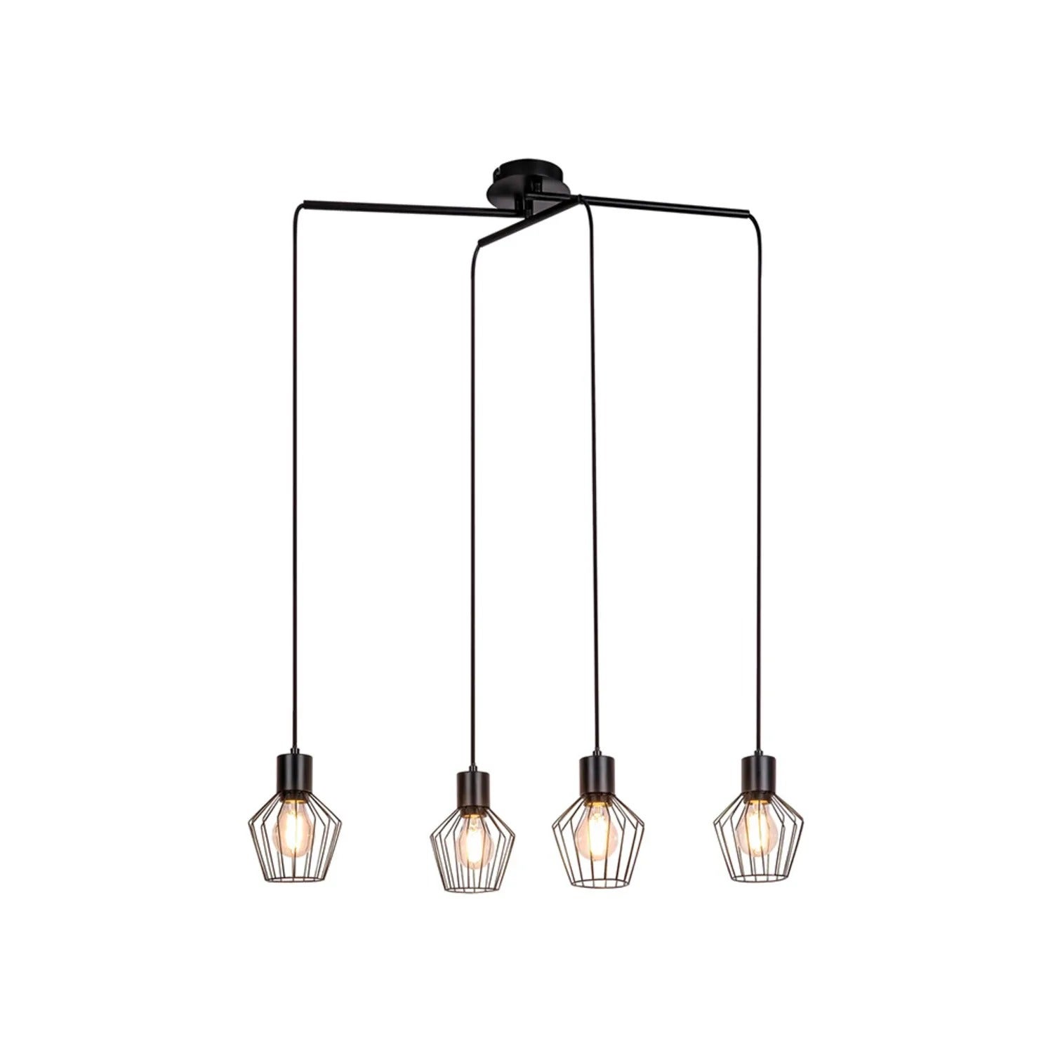 Lampa wisząca Belano czarna 4xE27x40W metal wym:150x68x13cm IP20 Rabalux