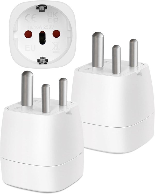 Applicable【2 Pièces】 Adaptateur Prise Inde, Adaptateur Voyage Accessoires, EU vers Prise de Type D, Adaptateur de Voyage pour Inde, Népal, Sri Lanka
