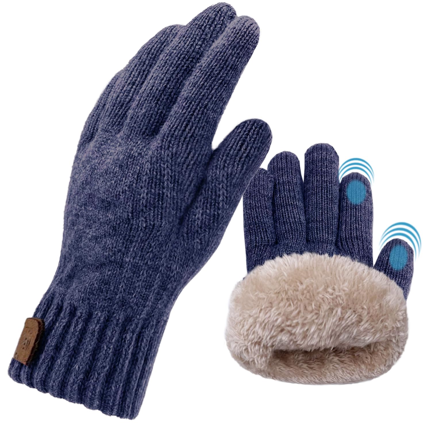 2 Paia Di Guanti Invernali In Maglia Da Uomo E Da Donna, Caldi Guanti Termici Con Fodera Touchscreen Per Sport Corsa Guida Lavoro Sci 76599454