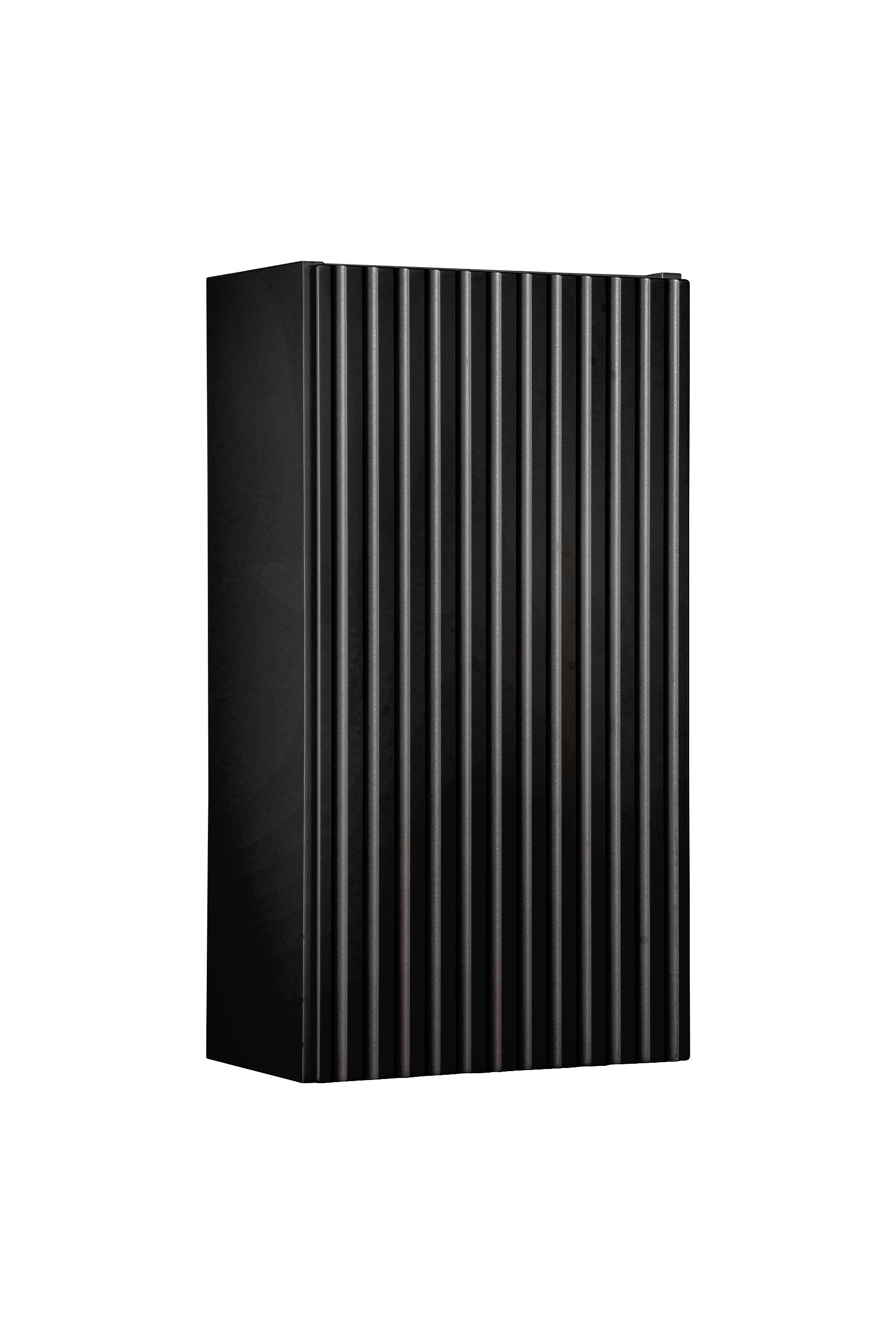 Szafka łazienkowa NOVA BLACK 30 cm czarna mały słupek ryflowany front