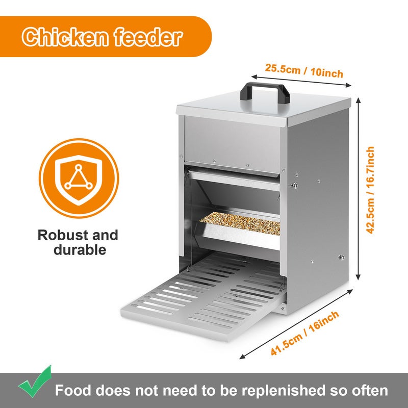 Mangeoire à pédale pour poules 5 kg - Design antidérapant - Résistante aux nuisibles - Fonctionnement automatique. - 2