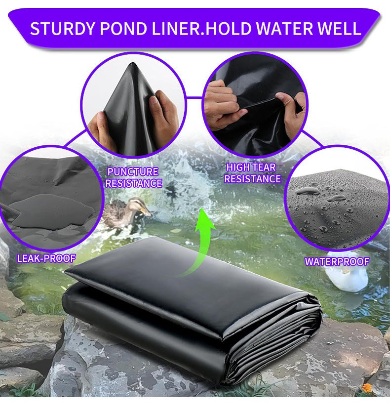 FULEADTURE Bâche pour bassin, 300*400cm, membrane imperméable pliée, adaptée à l'élevage de poissons ou de koï, base de cascade, fontaines. - 3