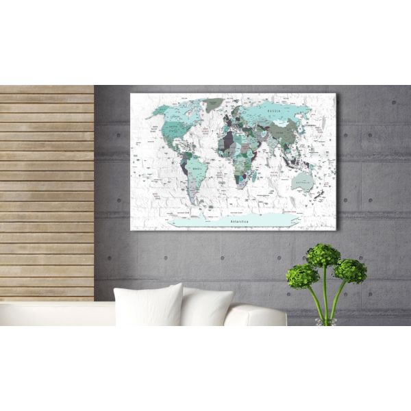 Tableau Cartes du monde Cerulean Border 90x60 cm - 2
