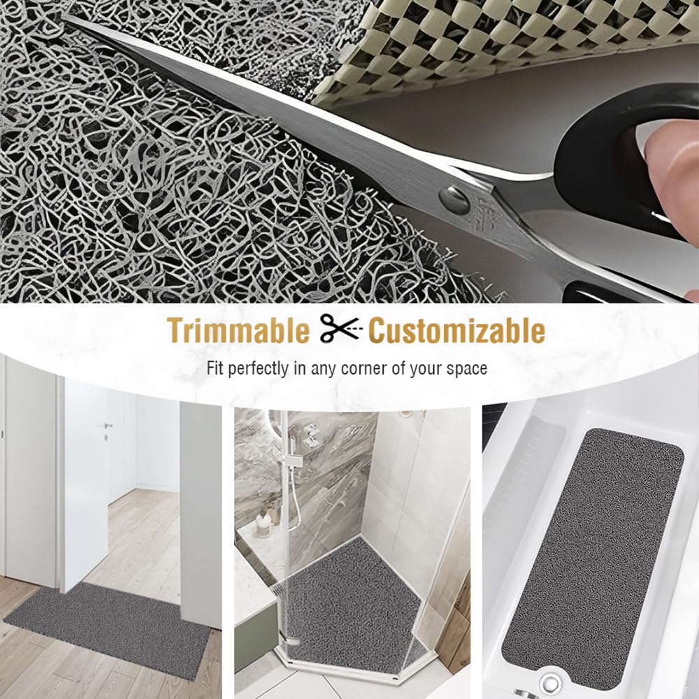 KAKET Alfombrilla antideslizante para ducha 40x60 cm, Alfombra para suelo de baño Suave y cómoda, con orificios de drenaje Apta para zonas húmedas - 5