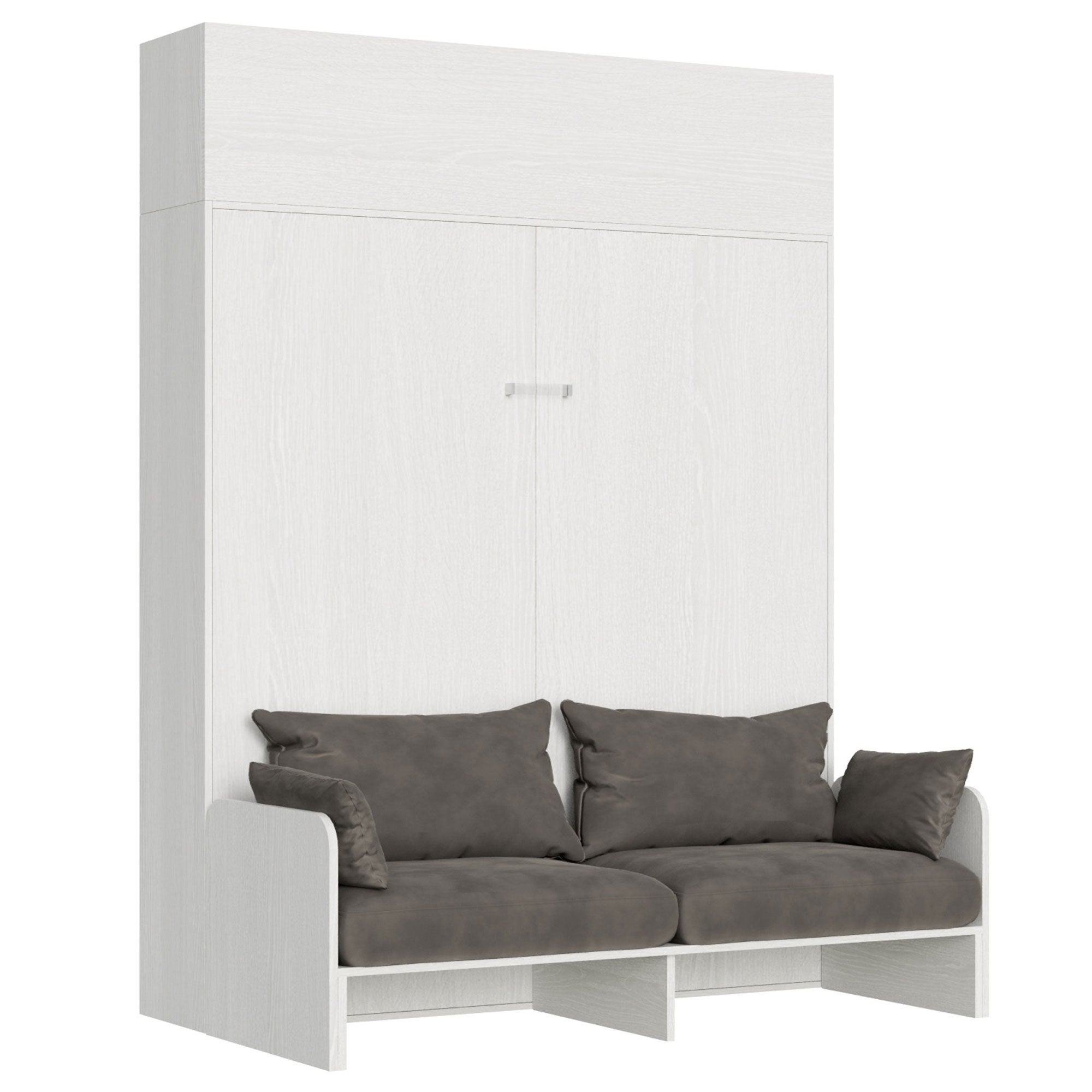 Kentaro white ash double bed with vasistas wall unit (ALESSIA 20)