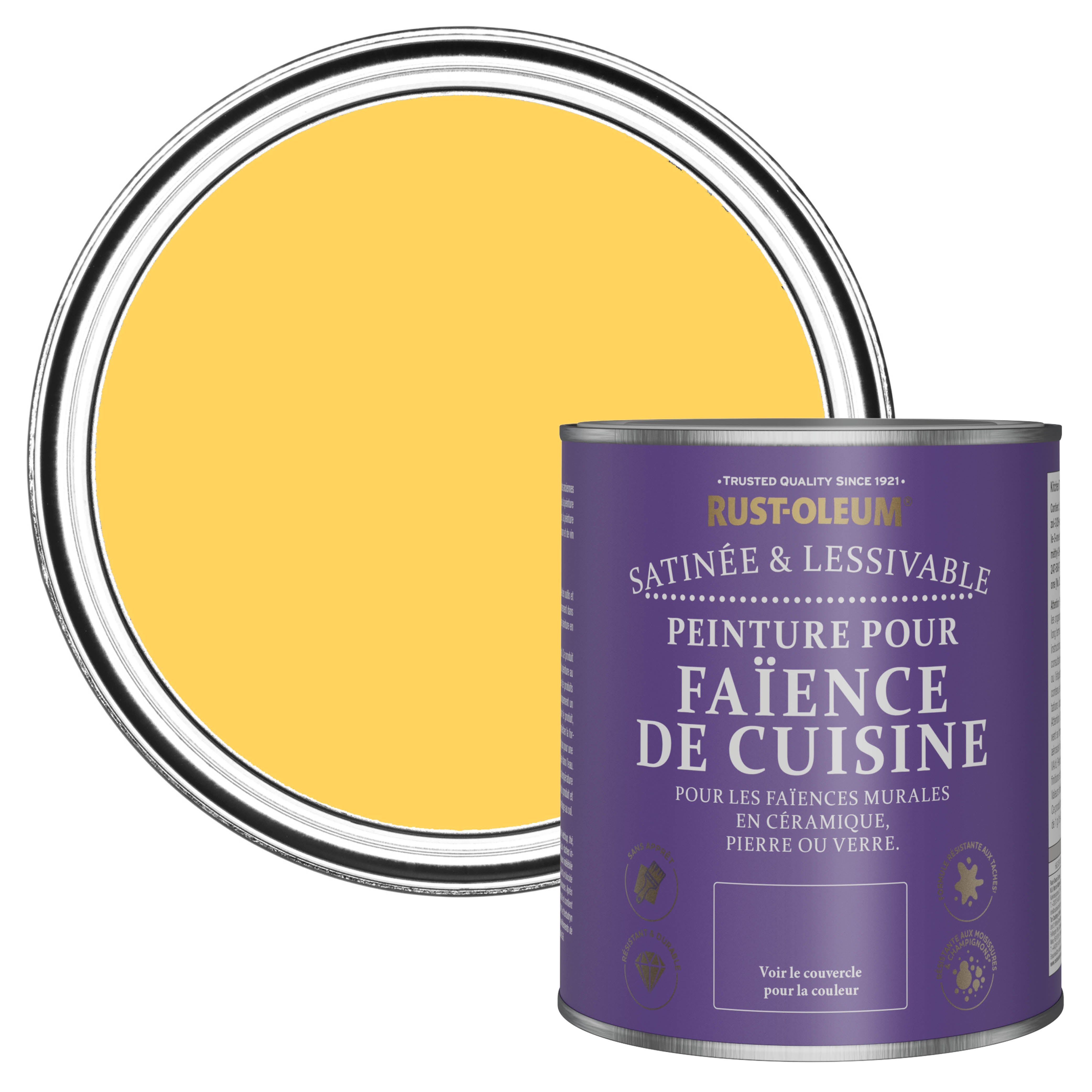 Peinture Jaune résistante à l'eau pour Faïence de Cuisine, Satin RUST ...