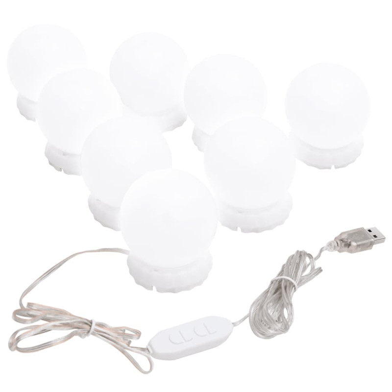 Lampe de miroir avec 8 ampoules LED Blanc chaud et blanc froid - 3