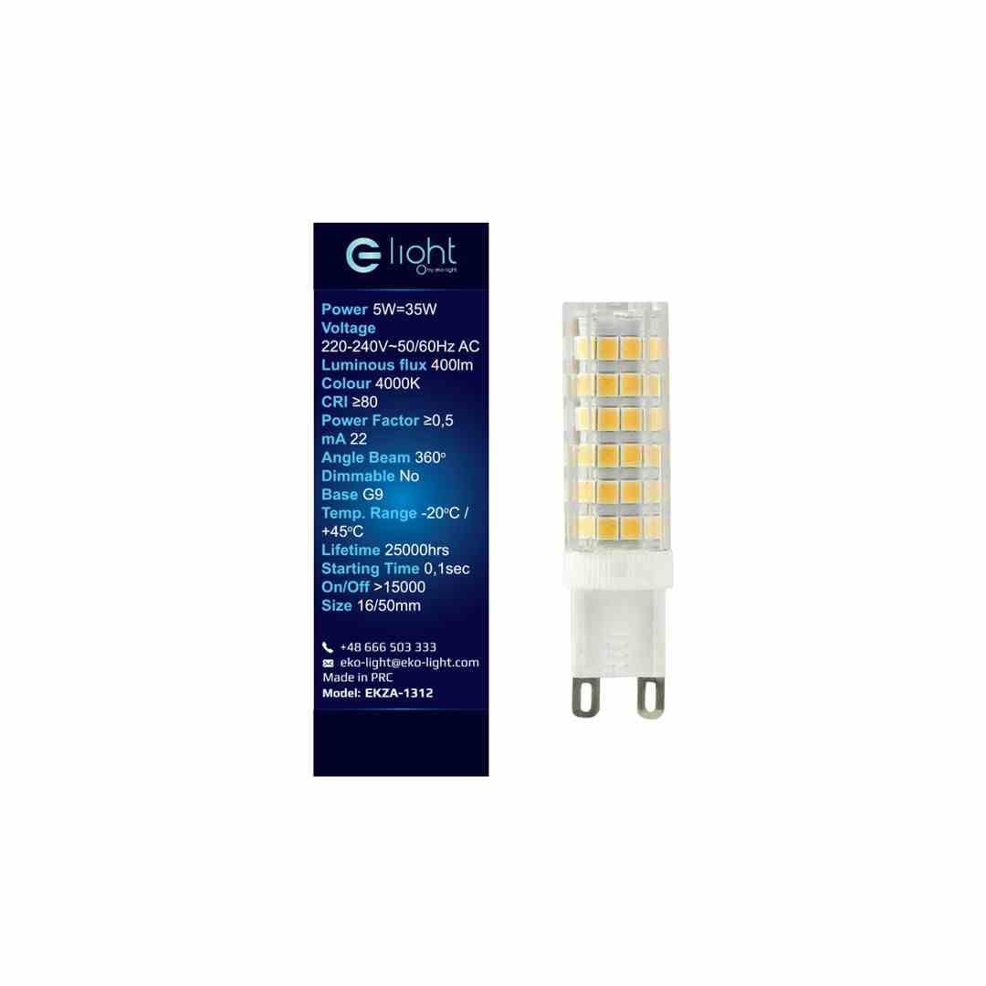 Żarówka LED G9 3.5W kapsułka przezroczysta Neutralna biel 4000K 320lm Eko-Light - 3