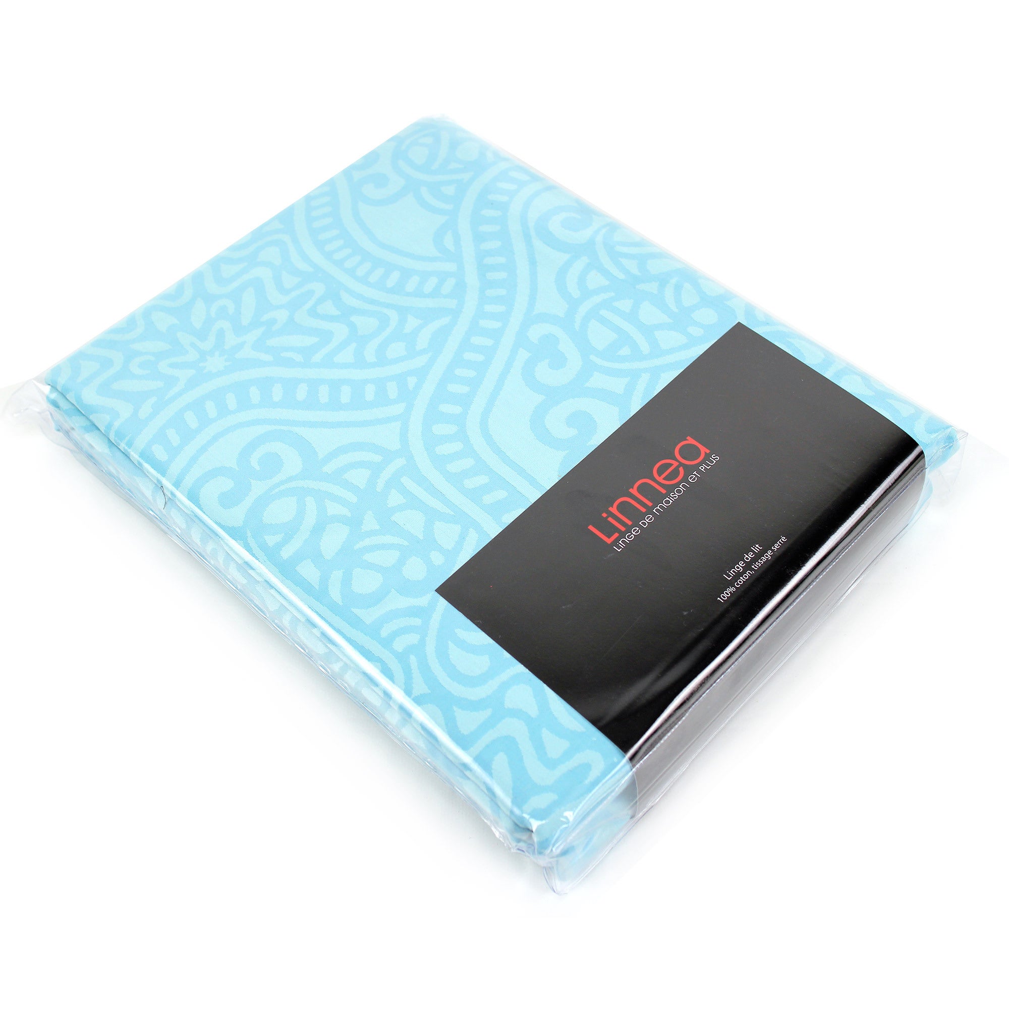 Housse de couette 260x240 cm Satin de coton PANTHEON Bleu clair - 5