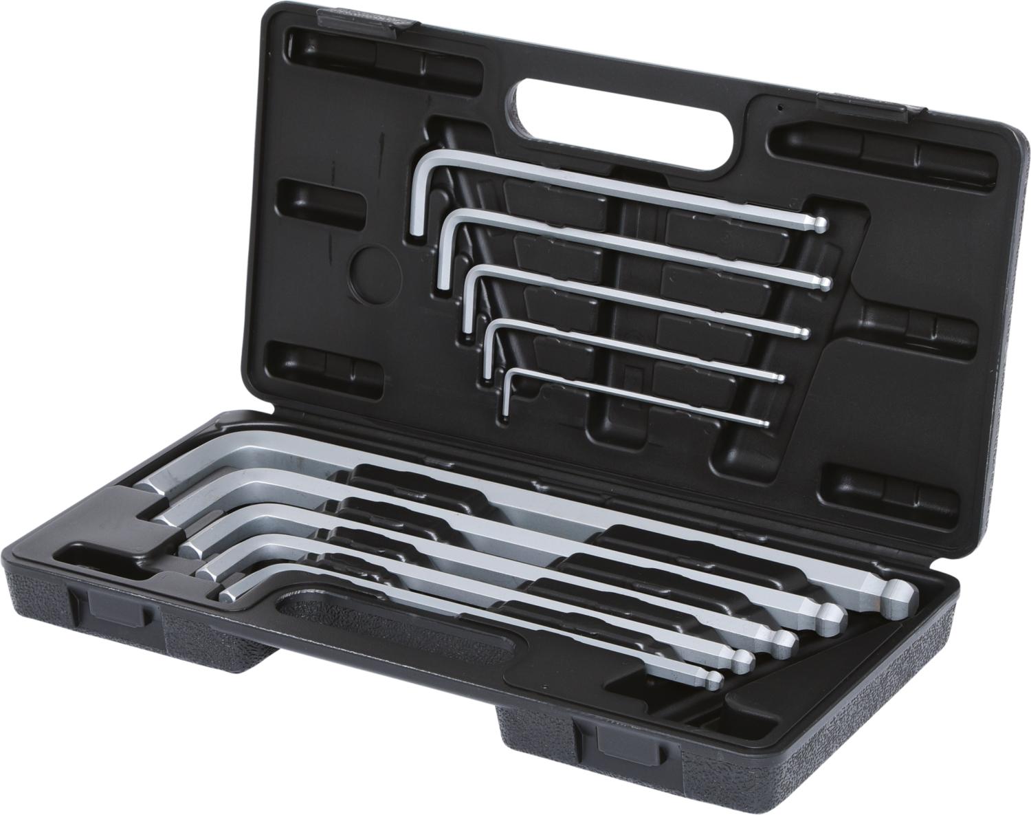 KS Tools 151.2150 Serie di Chiavi Maschio Esagonali Piegate a Testa Sferica Classic, 10 Pezzi, 3-17 mm