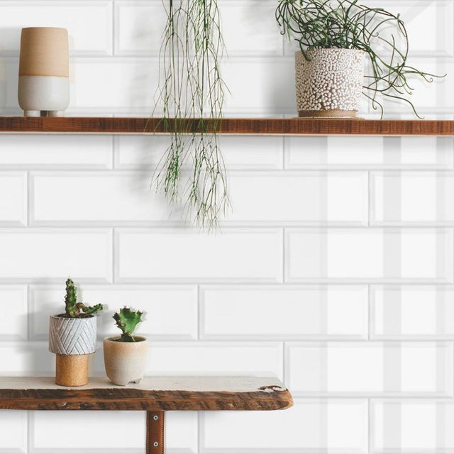 Carrelage Mur Brillant CERAGNI BISEAUTÉ Metro Blanc 000 | M10x30