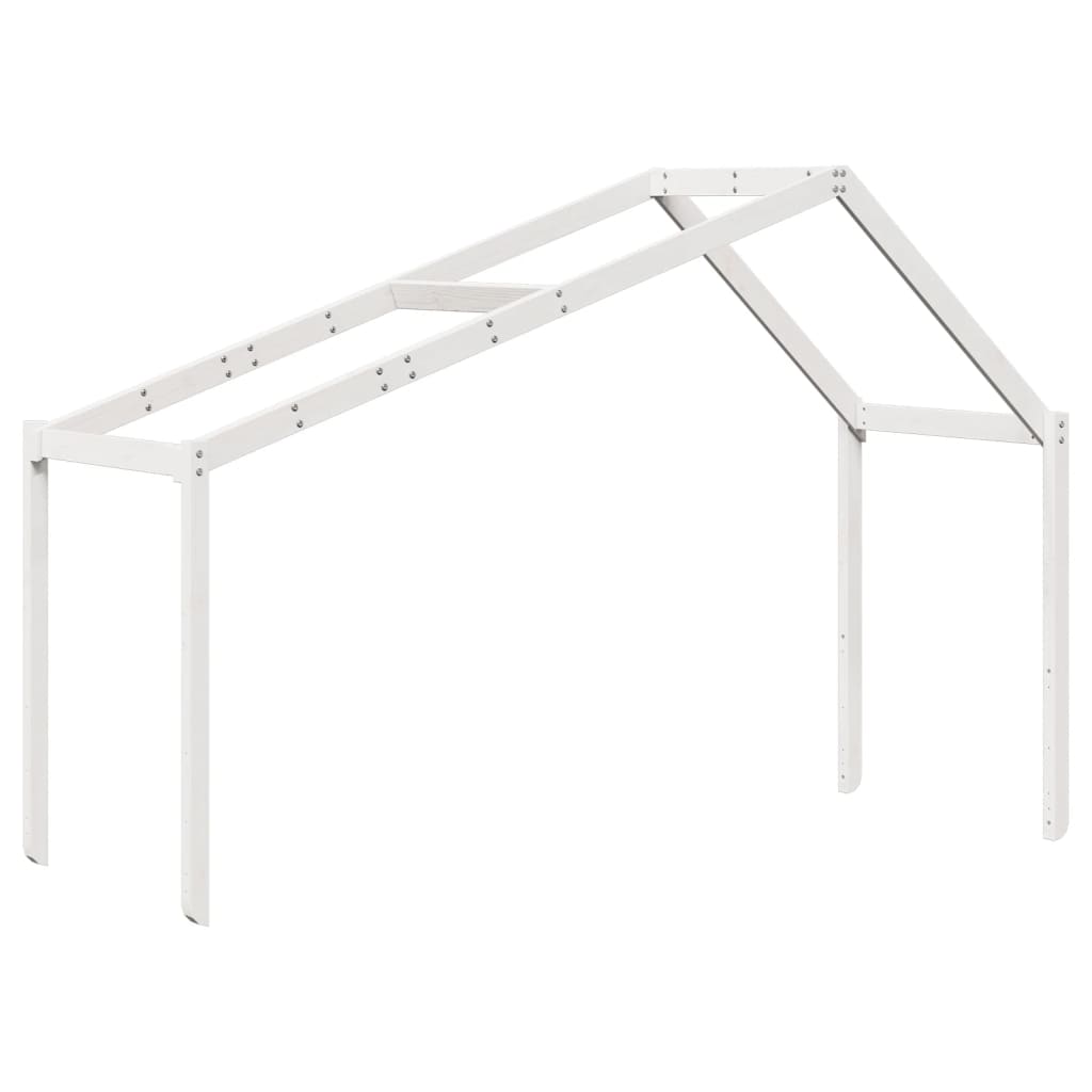 Lit superposé avec toit blanc 75x190 cm bois massif de pin - 6