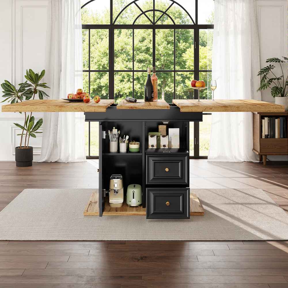 Rozkładany stół jadalny 110x80 cm ze zintegrowaną przestrzenią do przechowywania i solidnym blatem z płyty MDF – rozkłada się do 140 cm dla 6 osób