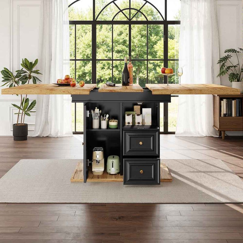 Rozkładany stół jadalny 110x80 cm ze zintegrowaną przestrzenią do przechowywania i solidnym blatem z płyty MDF – rozkłada się do 140 cm dla 6 osób