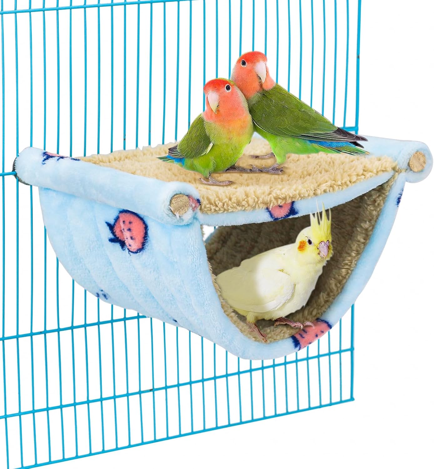 Cama para pájaros para jaula colgante, hamaca para acurrucarse, cabaña, tienda de campaña de loro, perca para periquitos, cacatúa, pinzón conures - 2
