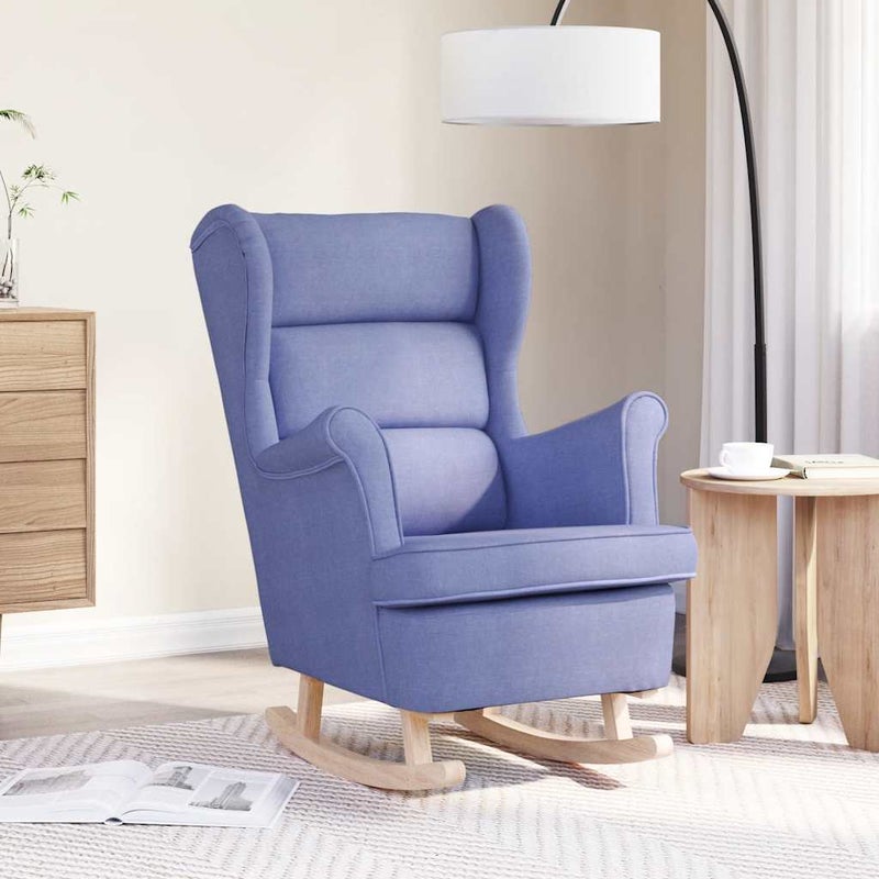 Fotel bujany, niebieski, 74x90x102 cm, tapicerowany tkaniną vidaXL