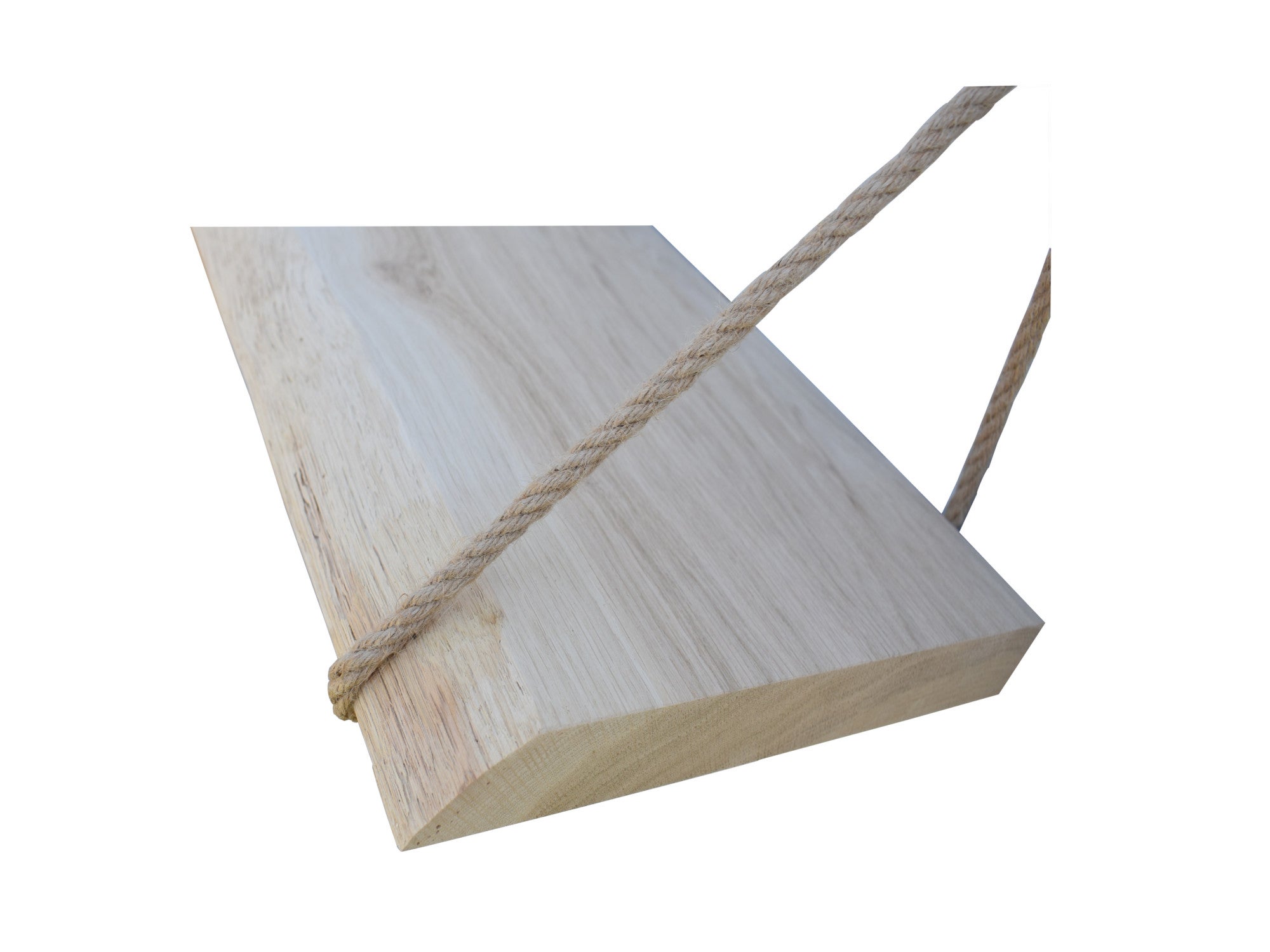 Étagère murale chêne massif naturel planche épaisse de 80 X 25 cm support corde - 3