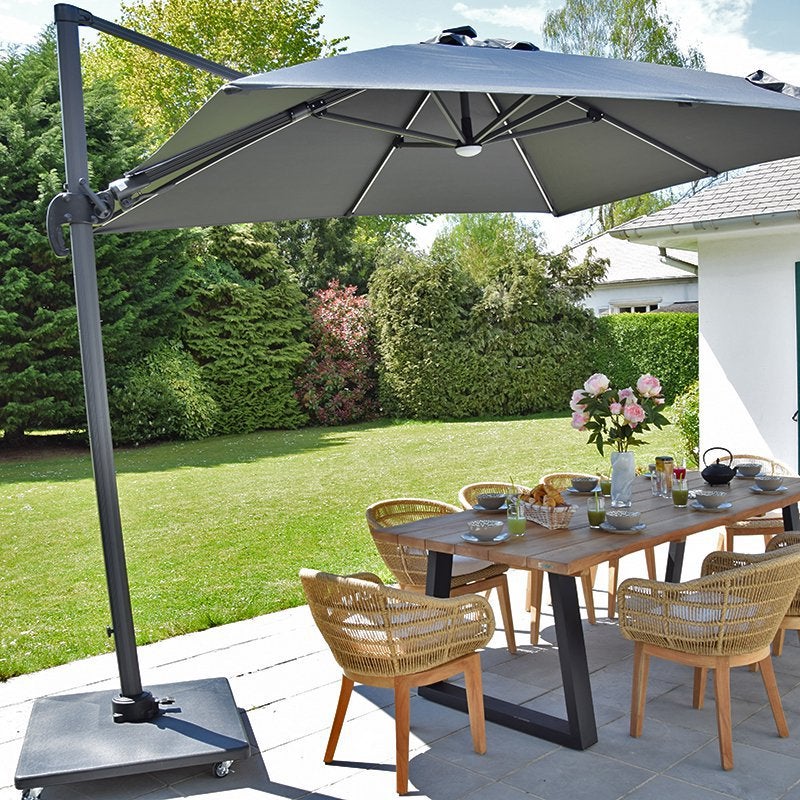 Pied de parasol carré en ciment anthracite 91 kg Graphita - 6