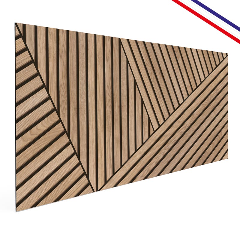 Crédence de salle de bain en Aluminium motif bois Beige 140x30 cm (en 2 bandeaux) - Ikigai Noir - 4