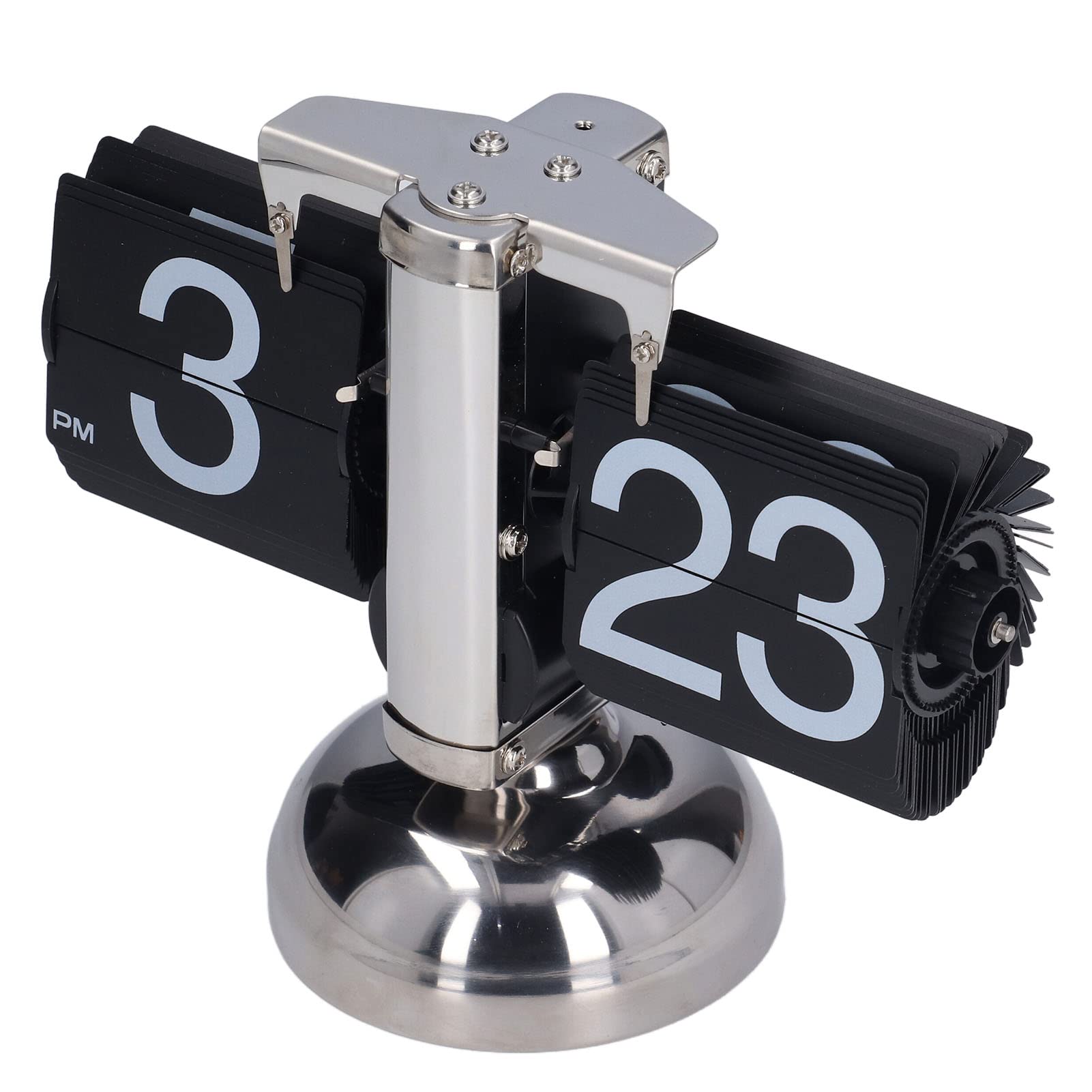Horloge De Bureau Flip Clock Rétro - Cadran Rabattable Numérique - Mouvement à Quartz, Piles 1x D Incluse - Noir Ou Blanc, 21x16x8 Cm