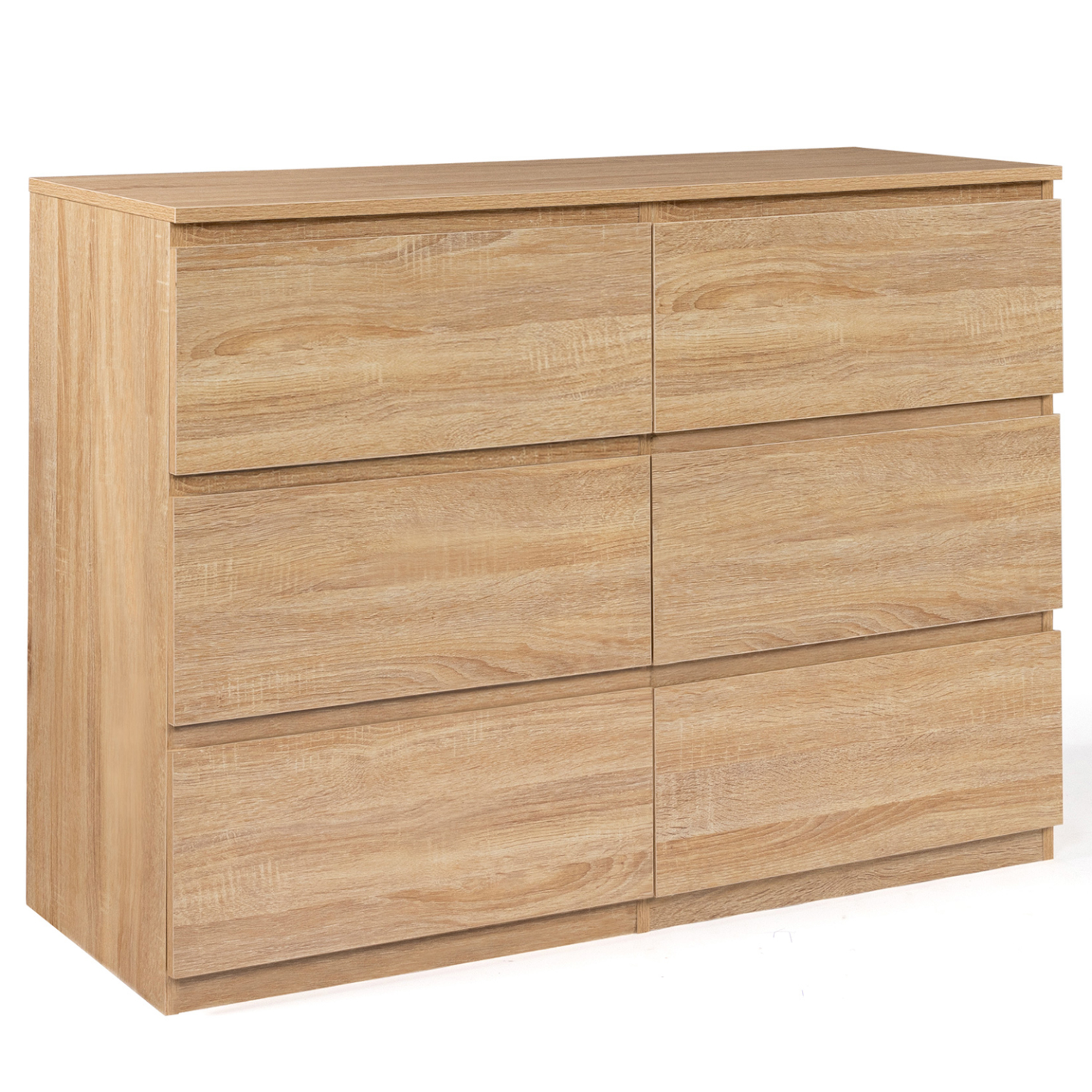 Commode 6 tiroirs TOMI 110 cm bois façon hêtre - 2