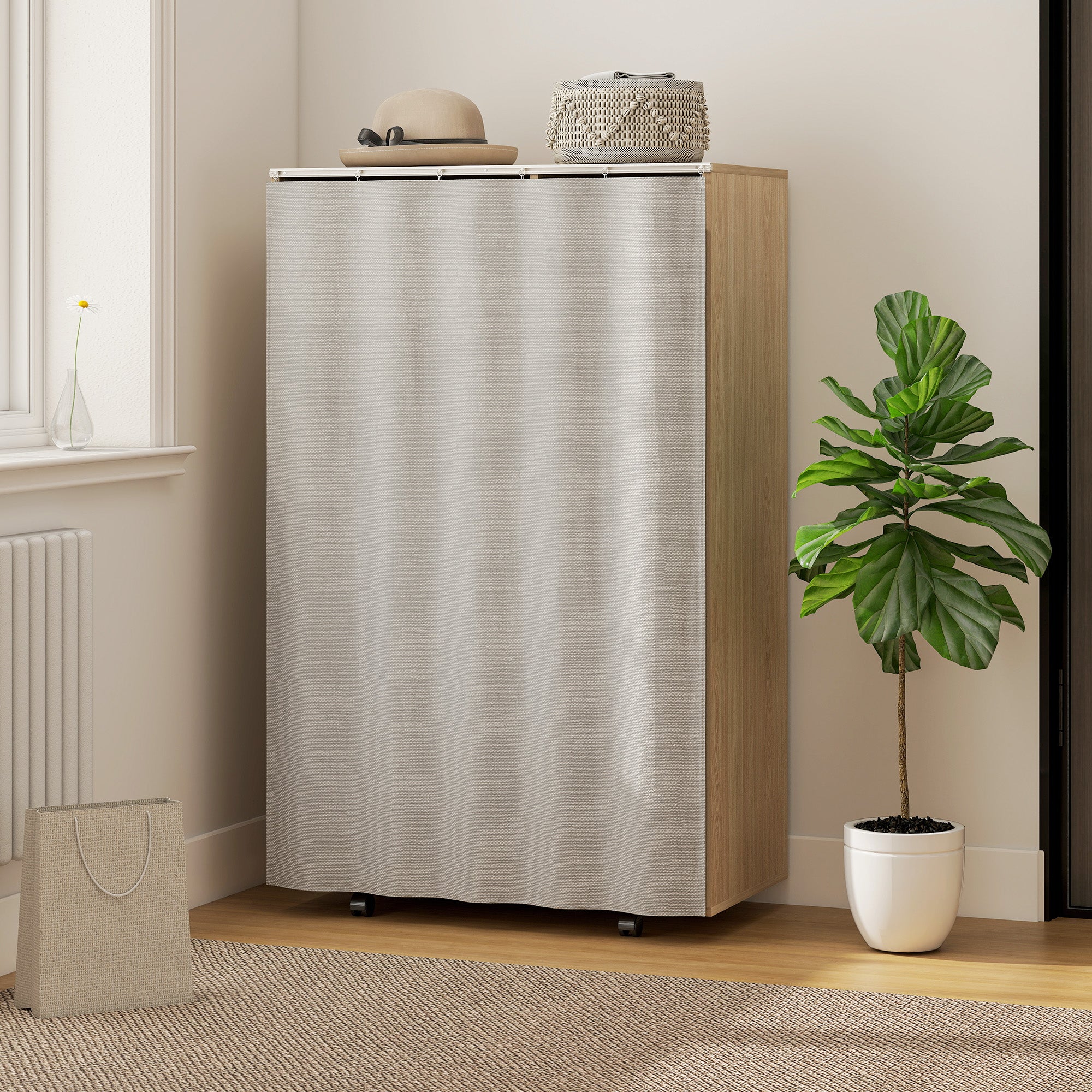 Armoire de vêtement mobile panneau de particules HOMCOM - 9