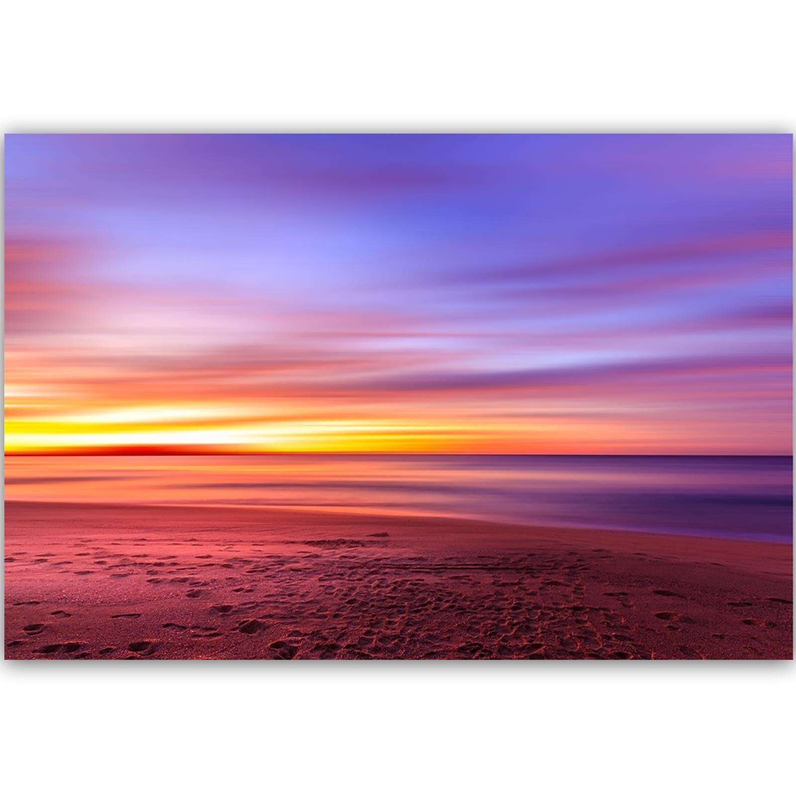Tableau bois coucher de soleil sur la mer - 60 x 40 cm - 2