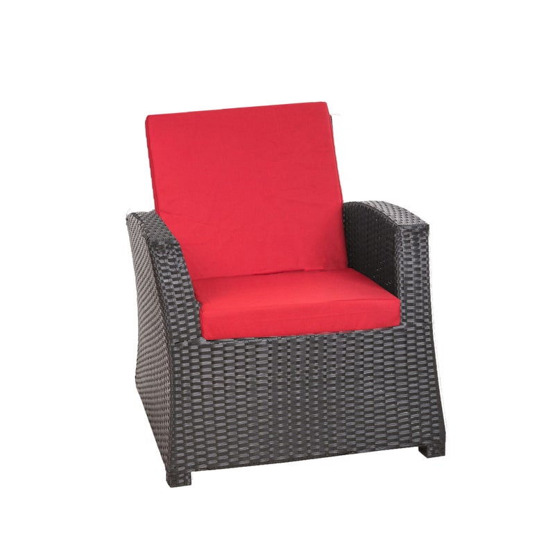 1x Zestaw poduszek na fotel ogrodowy rattanowy 56x52x7 czerwona poduszki na krzesło ogrodowe z oparciem poduszki na fotele technorattanowe na taras