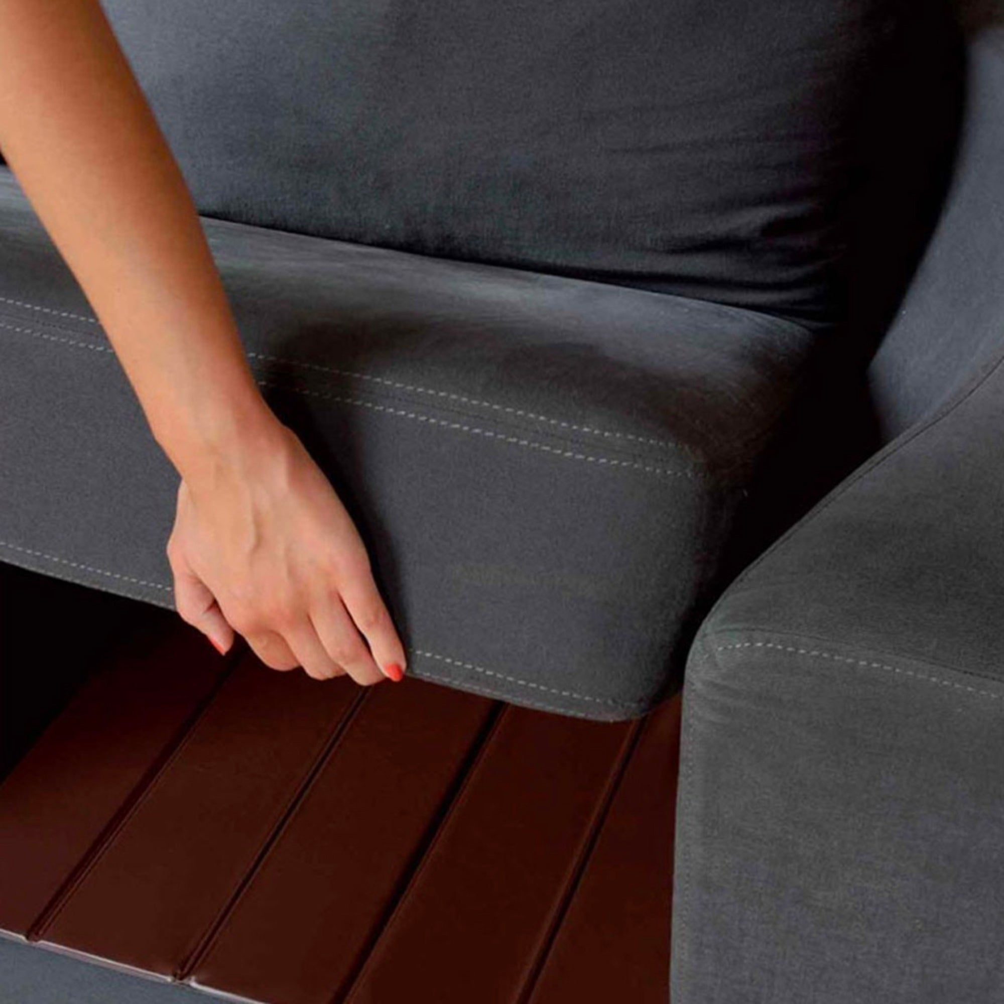 Divano a 3 posti o letto a materasso 140/180, tavole di supporto per poltrone in fibra di legno, 166 x 48 cm, doghe marroni - 7