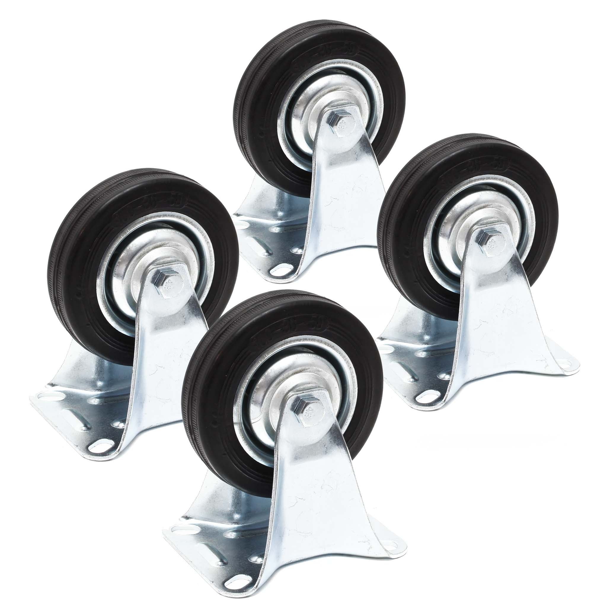 Wiltec Kit De 2 Roulettes Fixes – 160 Mm – Capacité De Charge 130 Kg