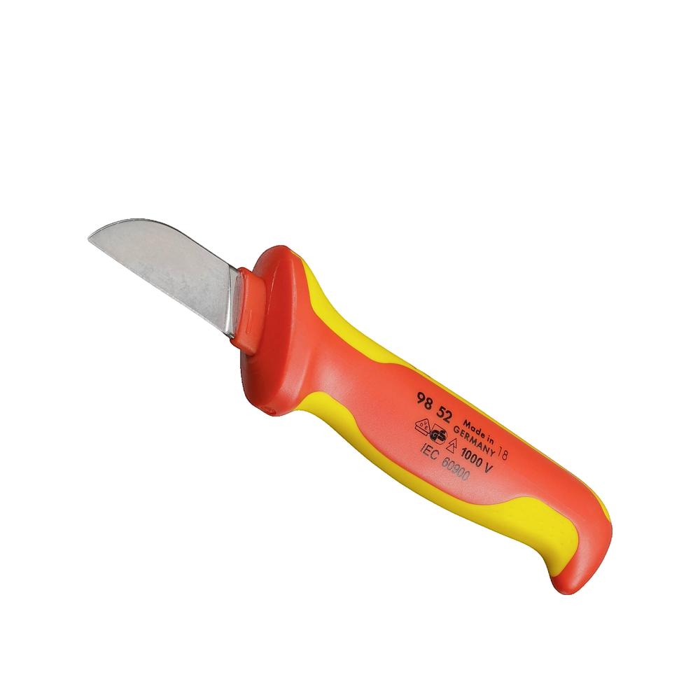 Nóż do ściągania izolacji KNIPEX Kabelmesser 180 mm ergonomiczna antypoślizgowa rączka izolowany 1000 V