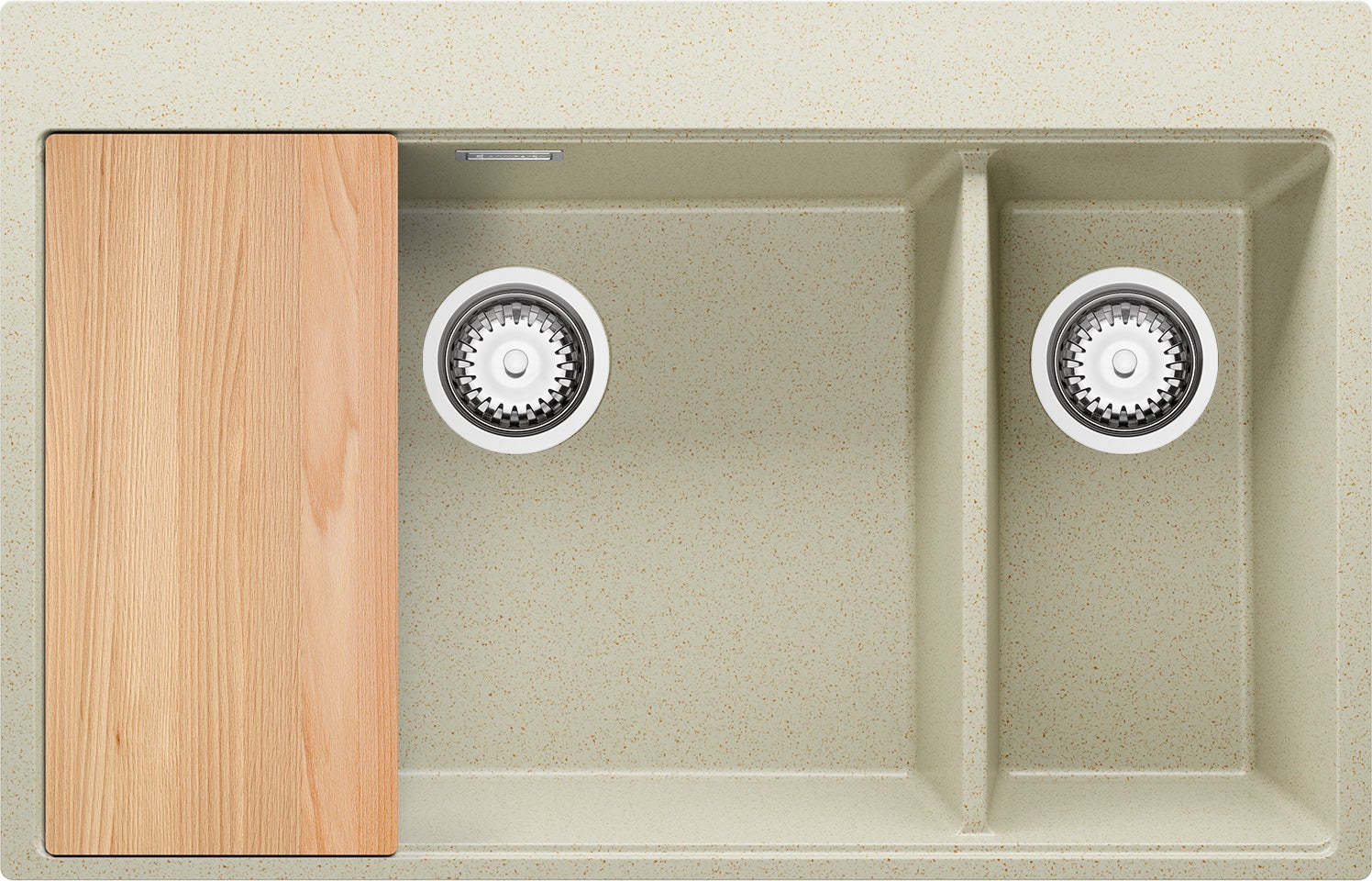 Lavello Cucina Due Vasche In Acciaio Inox 50x120 Cm - Con Gocciolatoio A Sinistra, Da Appoggio