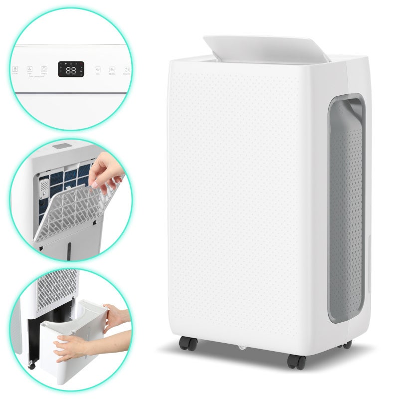 Osuszacz powietrza 20 m² -25 m², zbiornik 2 l, timer 24h, łazienka wewnętrzna 26 l/dzień WIFI