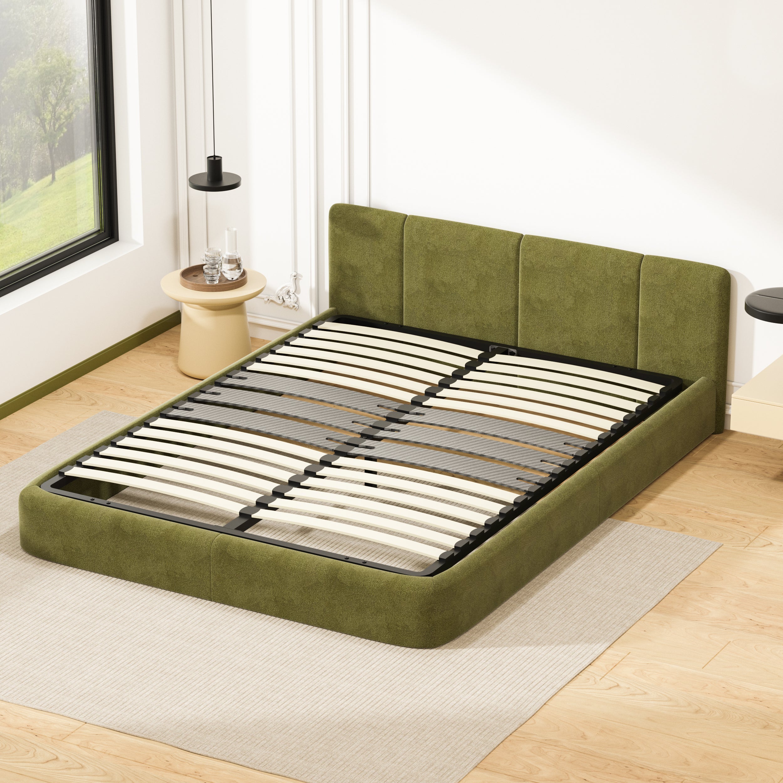 DEWINNER Cadre lattes 140x190 cm, 2x15 Lattes Peuplier Naturel - 2