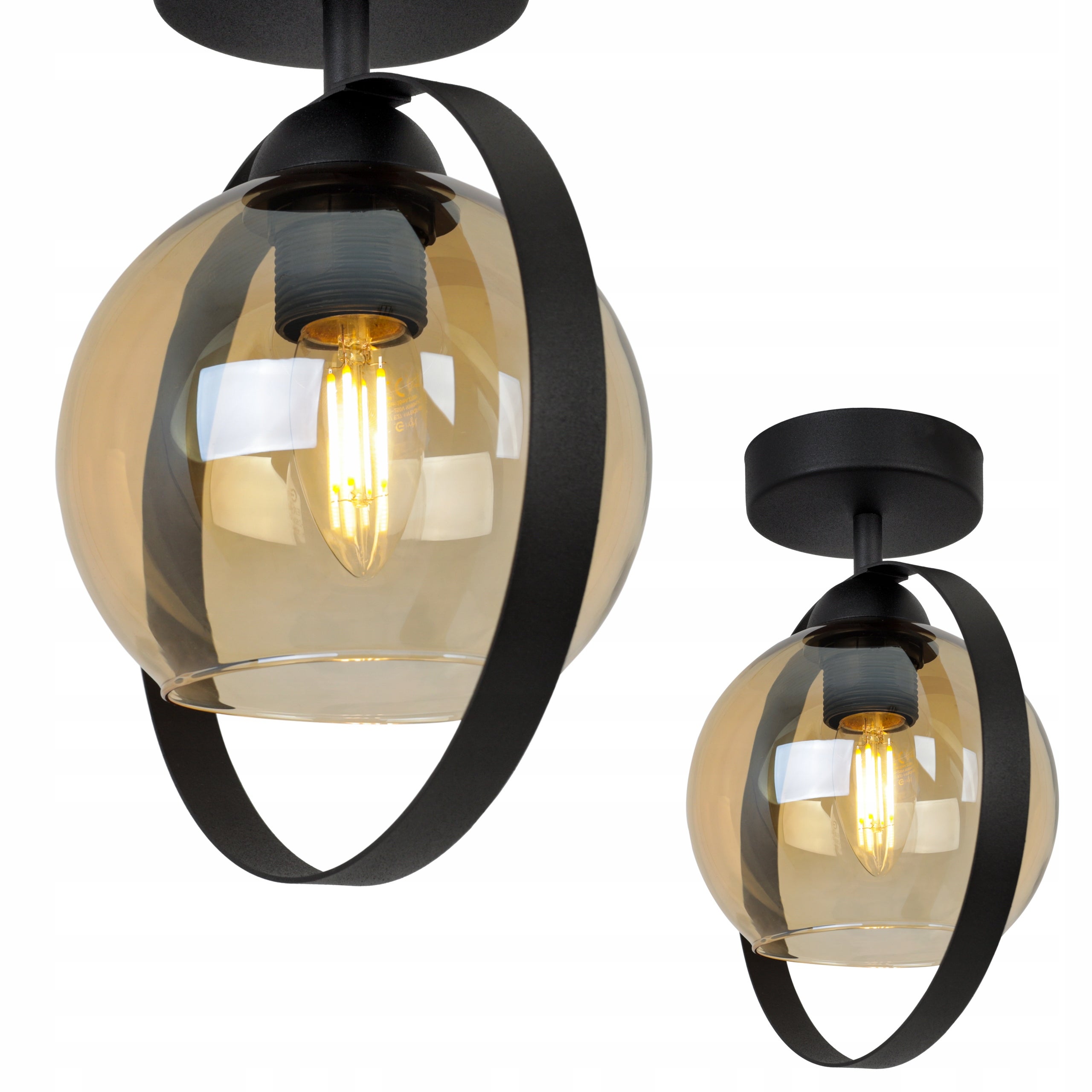 Lampa sufitowa wisząca Ring Haga modern 1xE27 abażur pierścień miodowy Light Home LH