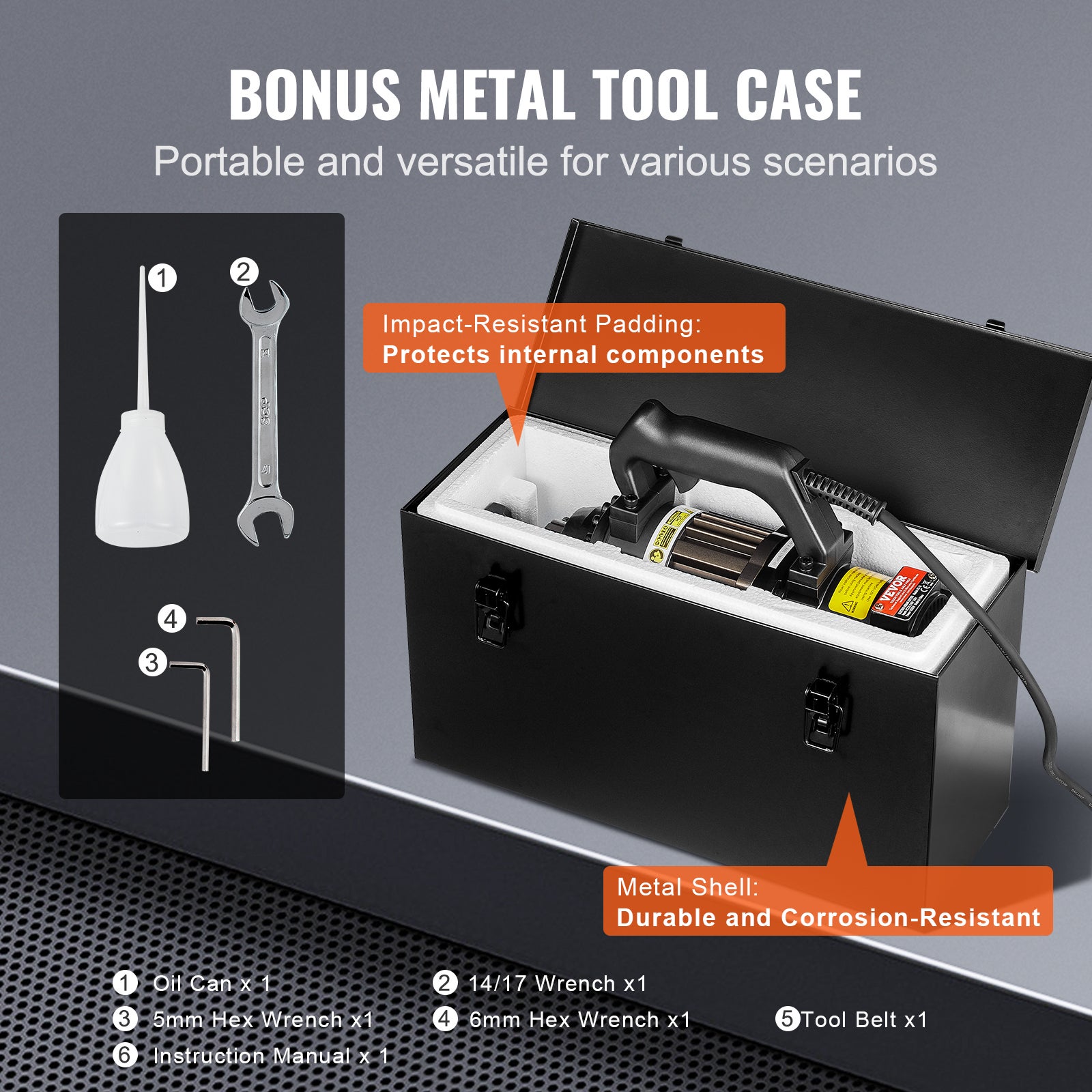 Taglierina Elettrica VEVOR Portatile 1000 W per Barre d’Armatura, Diametro 4-16 mm - 3