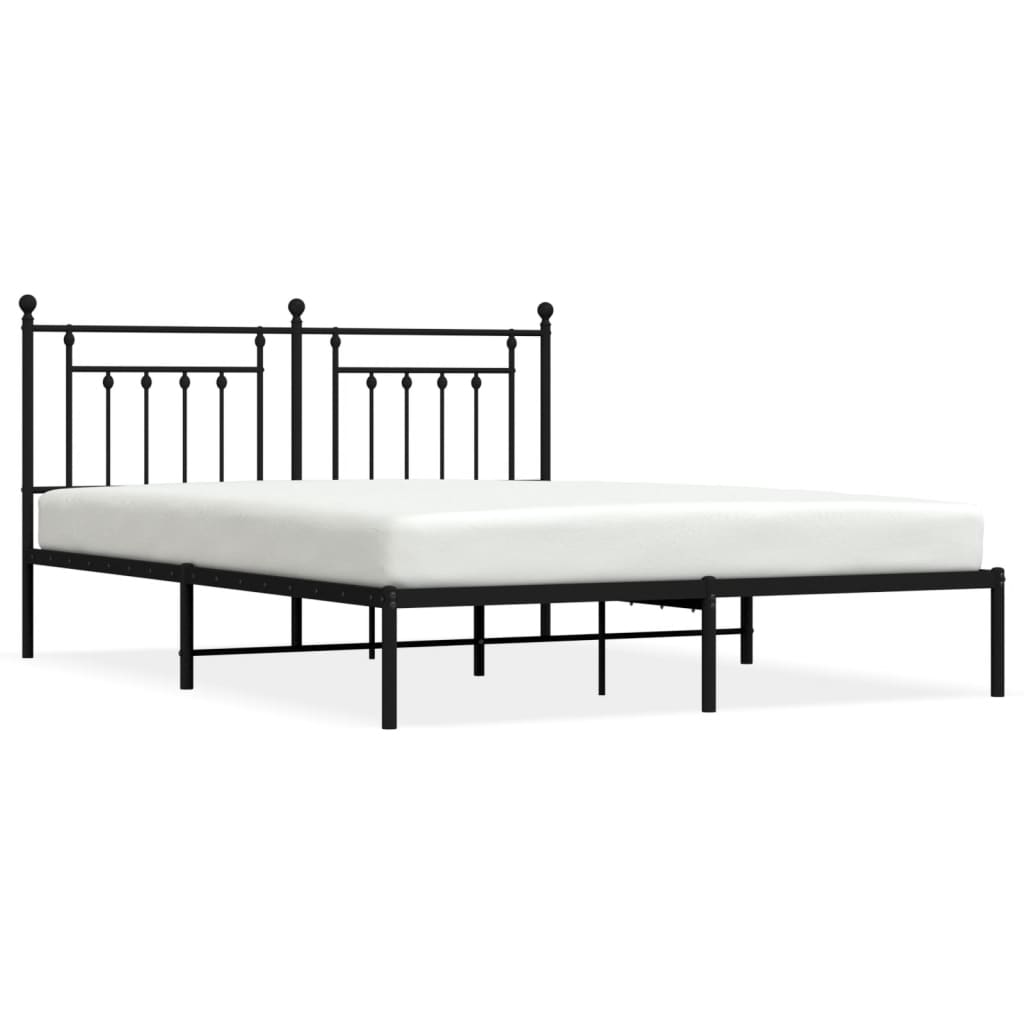 Łóżko Metalowe Czarne Rama Łóżka Ze Stelażem Do Sypialni Pokoju 180x200 cm