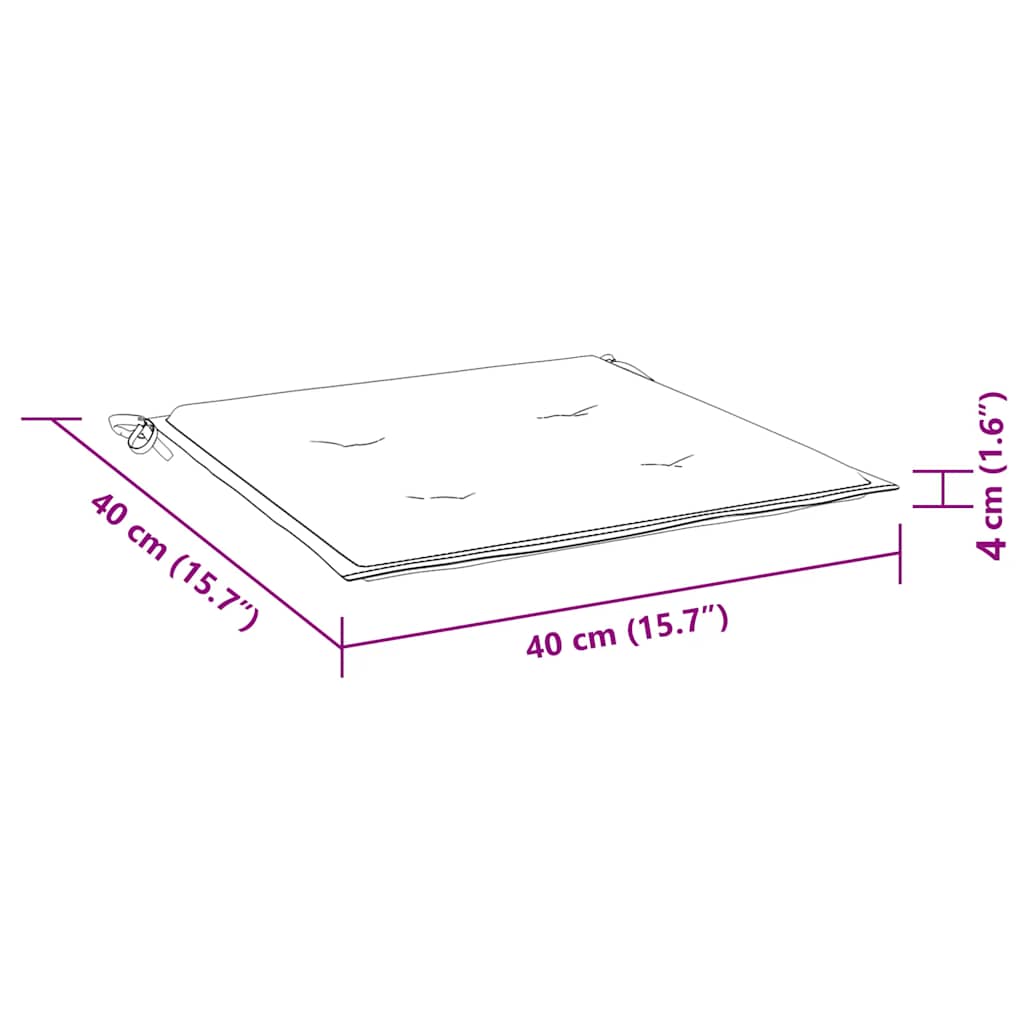 Coussins de chaise de jardin lot de 4 rose 40x40x3 cm - 9