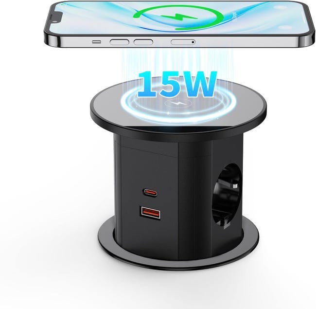 Prise électrique standard européenne avec charge sans fil 15 W ...