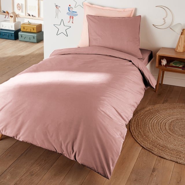 Housse de couette enfant percale, Scénario - Mauve - 200 x 200 cm