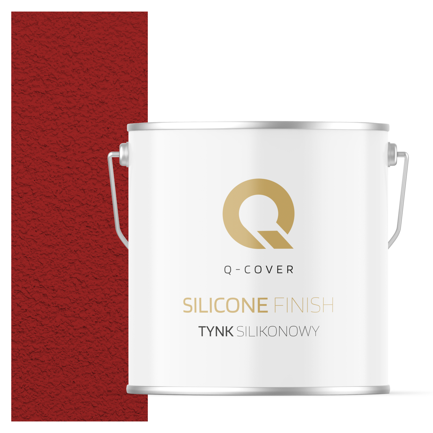 Tynk Silikonowy Elewacyjny Baranek 1.5mm Q-Cover Czerwony RAL3001 7KG