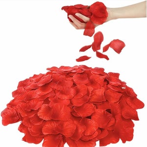Pétales De Roses Artificiels - Lot De 500 Pour Décoration Mariage, Saint-Valentin, Dîner Romantique (rouge Foncé)