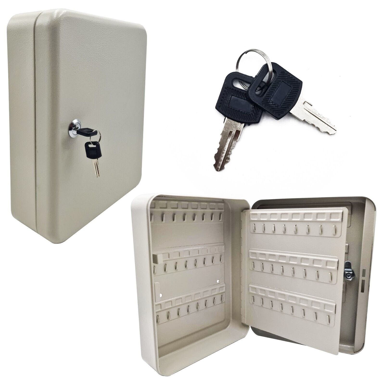 Cassetta Portachiavi HMF Per 35 Chiavi - Grigio Chiaro, 32x23x7.5 Cm, Con Serratura Di Sicurezza E Montaggio A Parete