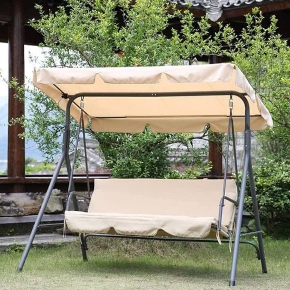 Dondolo Da Giardino 3 Posti Totò Piccinni - Struttura In Ferro Con Cuscini E Tettuccio Regolabile - Foto 7