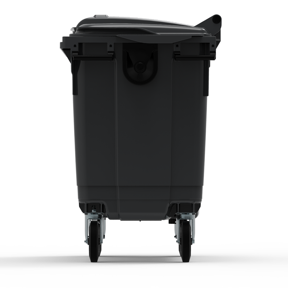 ESE France Conteneur Poubelle à déchets 4 roues - 660L - Robuste et Professionnel - 100% Recyclé - Gris - Fabriqué en France - 4