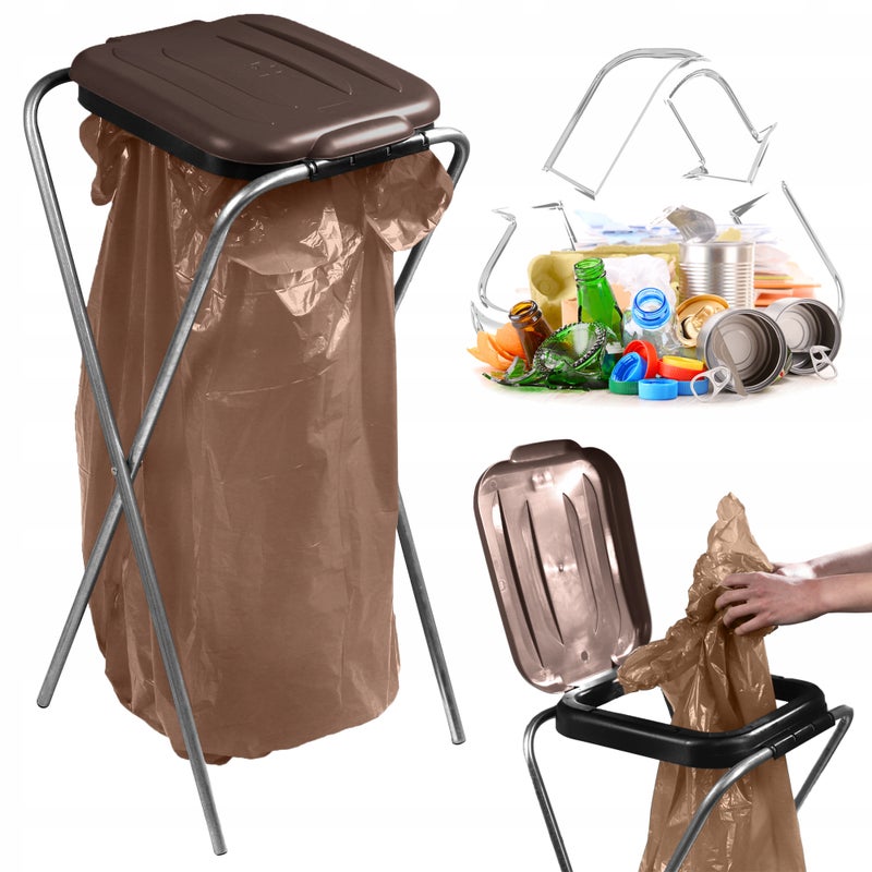 KOSZ STOJAK DO SEGREGACJI ŚMIECI 1 STANOWISKO NA WORKI 120L STELAŻ