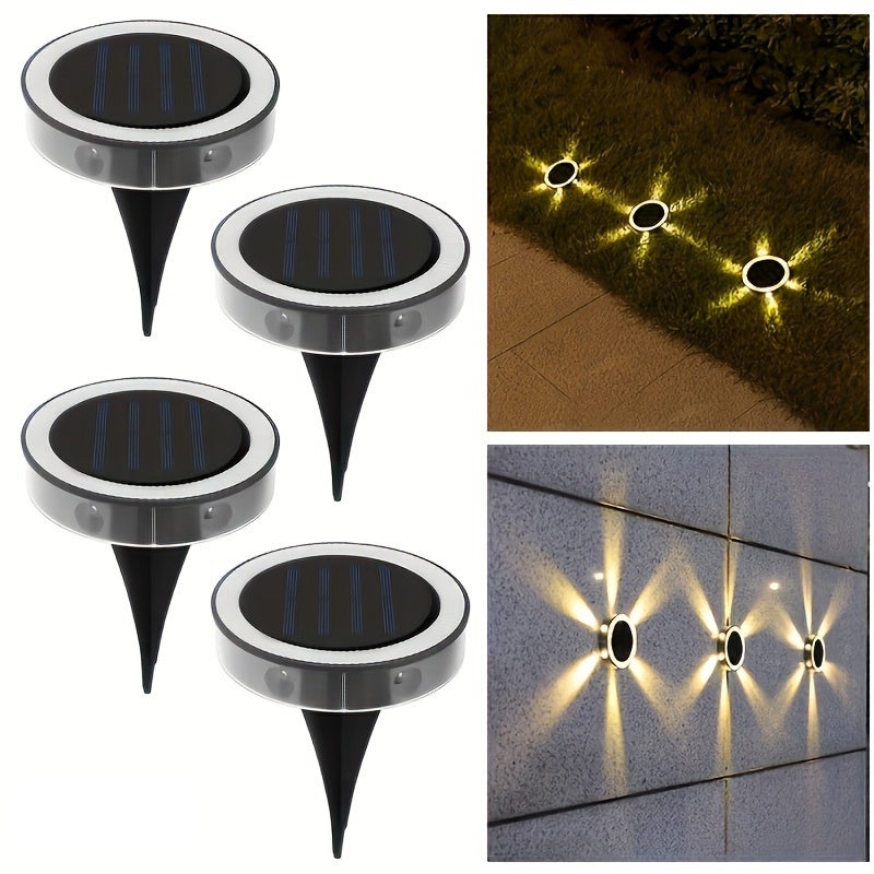 Zestaw solarnych lamp gruntowych solarne lampy zewnętrzne lampa solarna z diodami LED oświetlenie krajobrazu ogrodu dziedziniec patio alejkę ciepłe