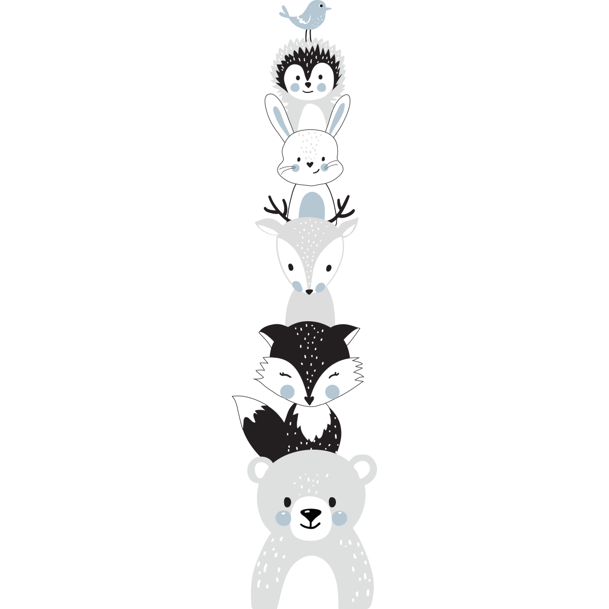 Stickers Toise pour Enfants avec Alphabet et Animaux pas cher